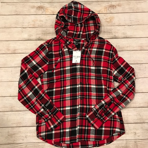 Forever 21 Other - NWT Forever 21 Men Hooded Flannel Shirt Size S